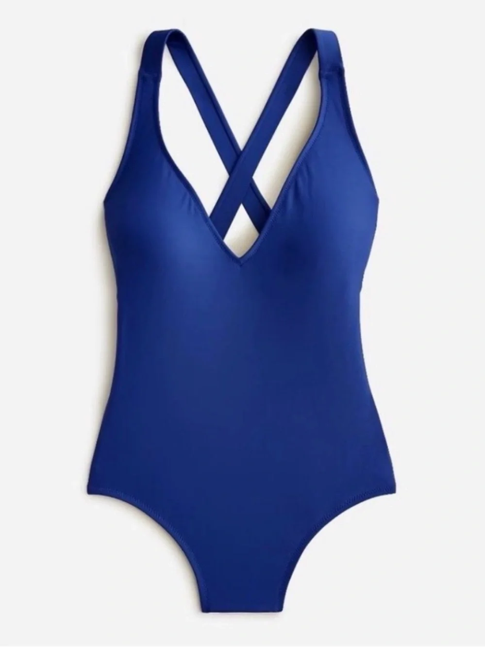 J. Crew D-DD cup high-support Cobalt Blue Crisscross Back One-Piece Swimsuit